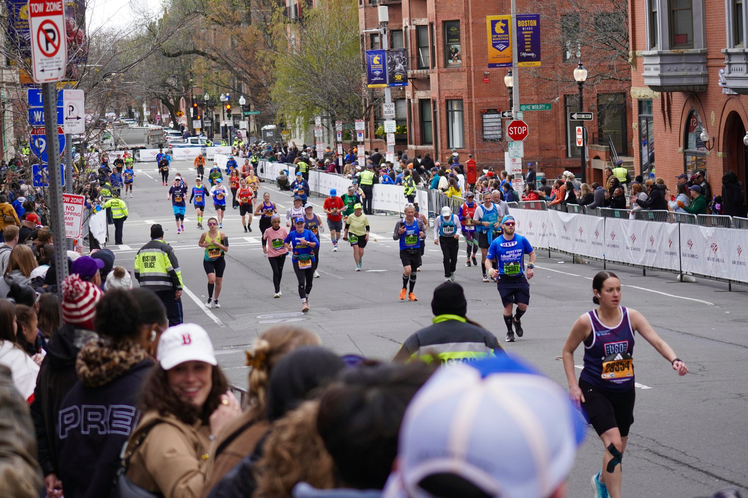 Boston Marathon Runners in Boston Massachusetts